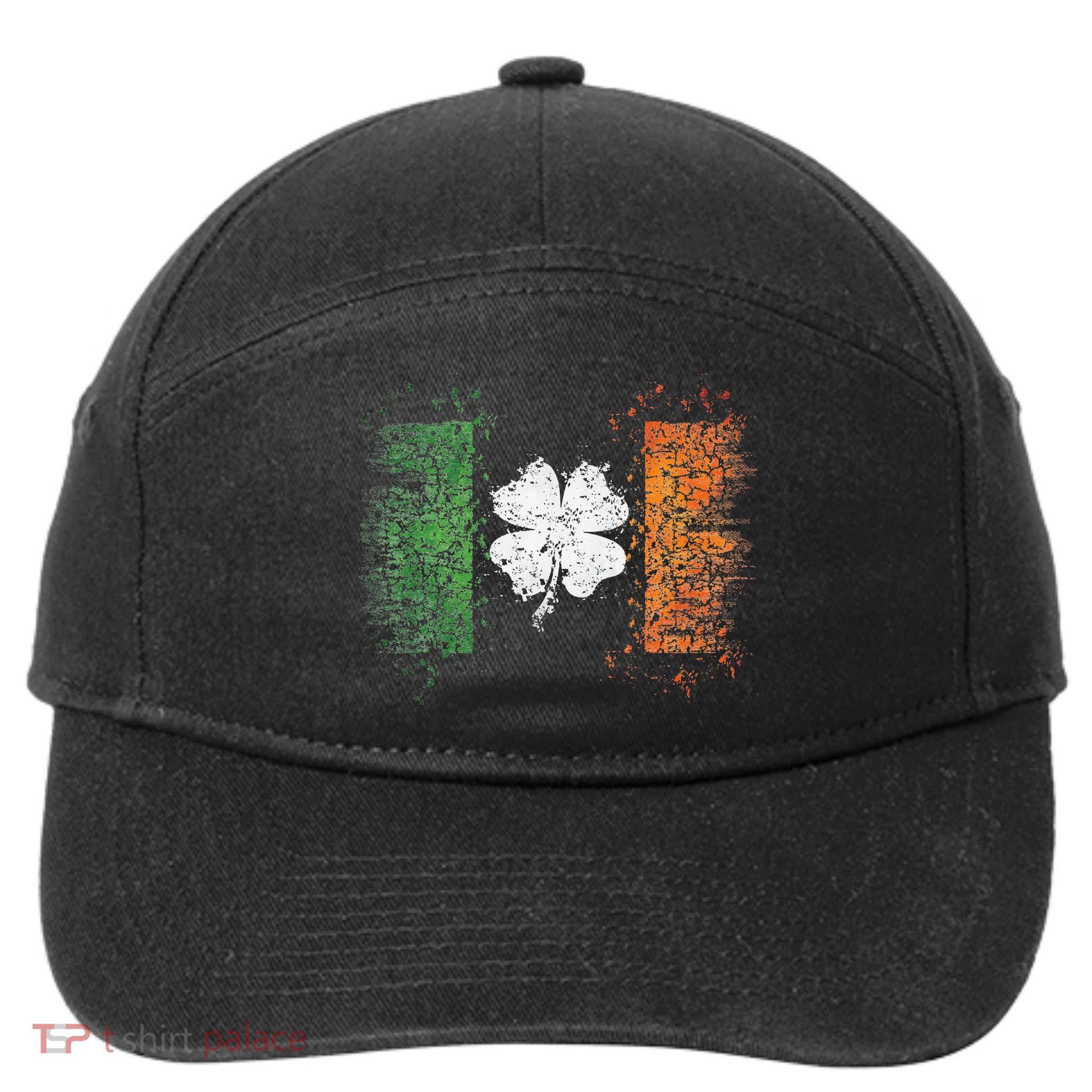 Irish Flag Distressed Shamrock ST Patrick's Day 7-Panel Snapback Hat