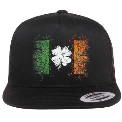 Irish Flag Distressed Shamrock ST Patrick's Day Flatbill Hat