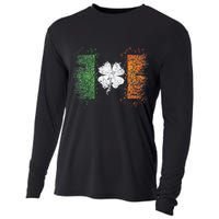 Irish Flag Distressed Shamrock ST Patrick's Day Cooling Performance Long Sleeve Crew