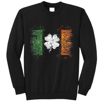 Irish Flag Distressed Shamrock ST Patrick's Day Tall Sweatshirt