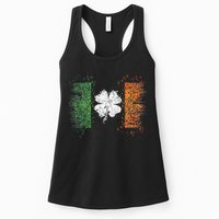 Irish Flag Distressed Shamrock ST Patrick's Day Womens Tank Top