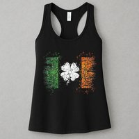 Irish Flag Distressed Shamrock ST Patrick's Day Womens Tank Top