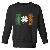 Irish Flag Distressed Shamrock ST Patrick's Day Toddler Sweatshirt