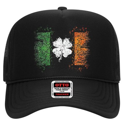Irish Flag Distressed Shamrock ST Patrick's Day Trucker Hat