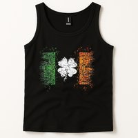 Irish Flag Distressed Shamrock ST Patrick's Day Tank Top