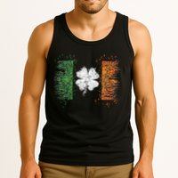 Irish Flag Distressed Shamrock ST Patrick's Day Tank Top