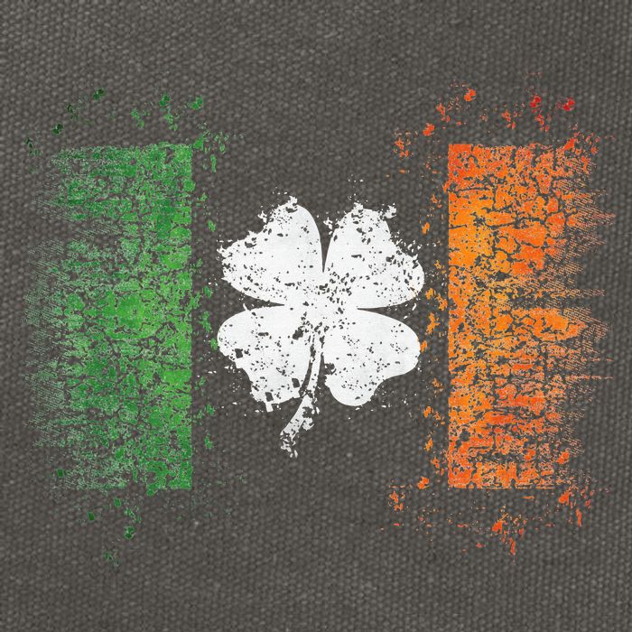 Irish Flag Distressed Shamrock ST Patrick's Day Cotton Canvas Backpack