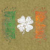 Irish Flag Distressed Shamrock ST Patrick's Day Garment-Dyed Women's Muscle Tee