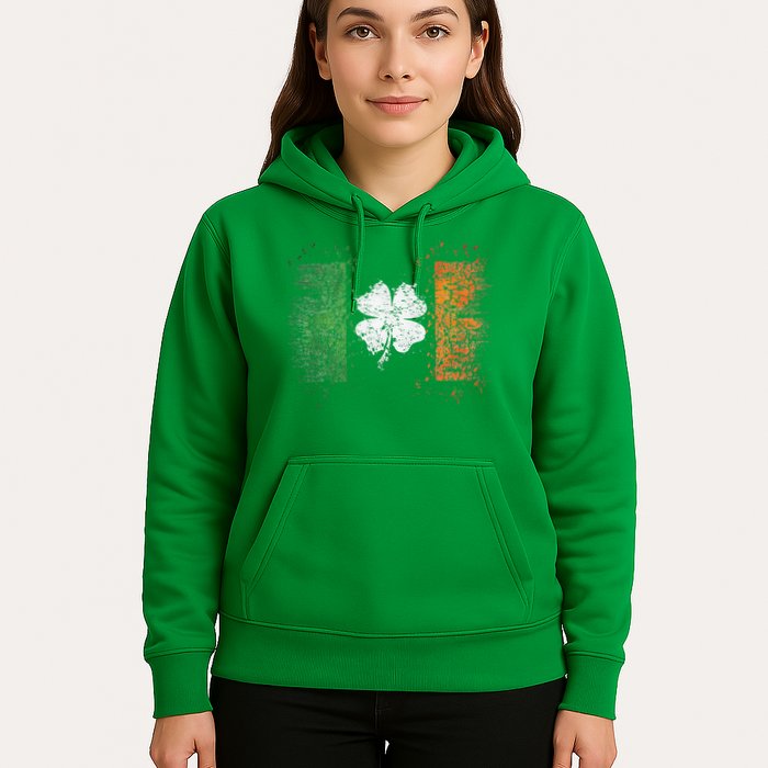 Irish Flag Distressed Shamrock ST Patrick's Day Hoodie