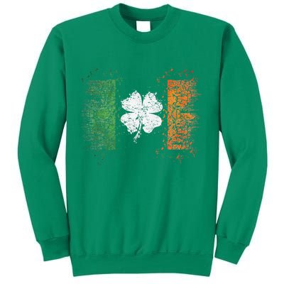 Irish Flag Distressed Shamrock ST Patrick's Day Sweatshirt