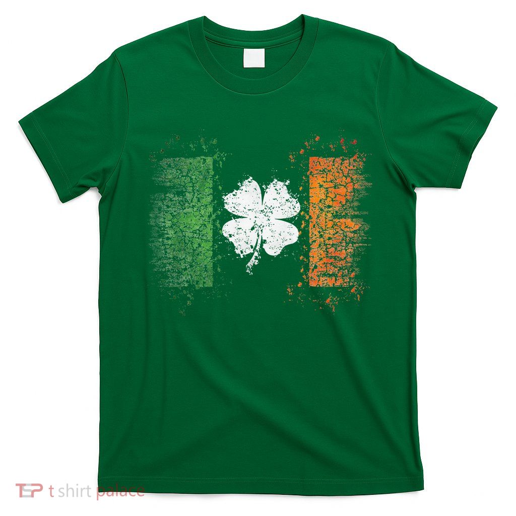 Irish Flag Distressed Shamrock ST Patrick's Day T-Shirt