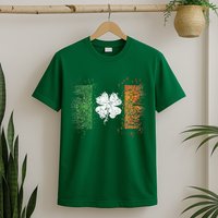 Irish Flag Distressed Shamrock ST Patrick's Day T-Shirt