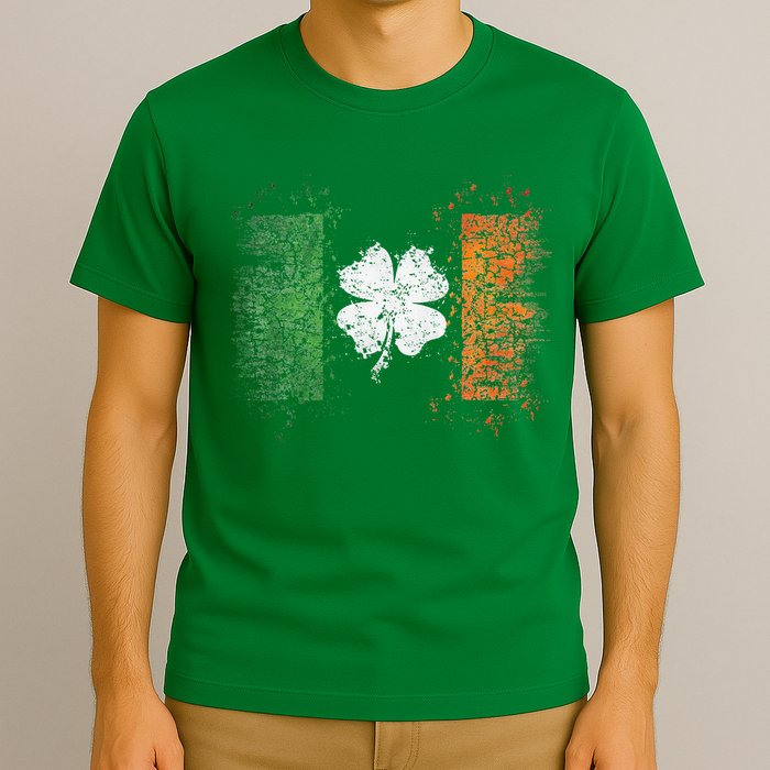 Irish Flag Distressed Shamrock ST Patrick's Day T-Shirt