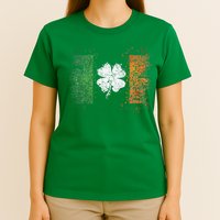 Irish Flag Distressed Shamrock ST Patrick's Day T-Shirt
