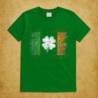 Irish Flag Distressed Shamrock ST Patrick's Day T-Shirt