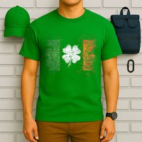 Irish Flag Distressed Shamrock ST Patrick's Day T-Shirt