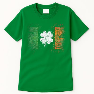 Irish Flag Distressed Shamrock ST Patrick's Day Tall T-Shirt