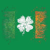 Irish Flag Distressed Shamrock ST Patrick's Day Button