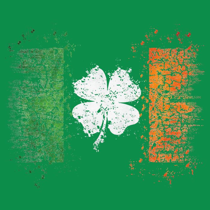 Irish Flag Distressed Shamrock ST Patrick's Day Button