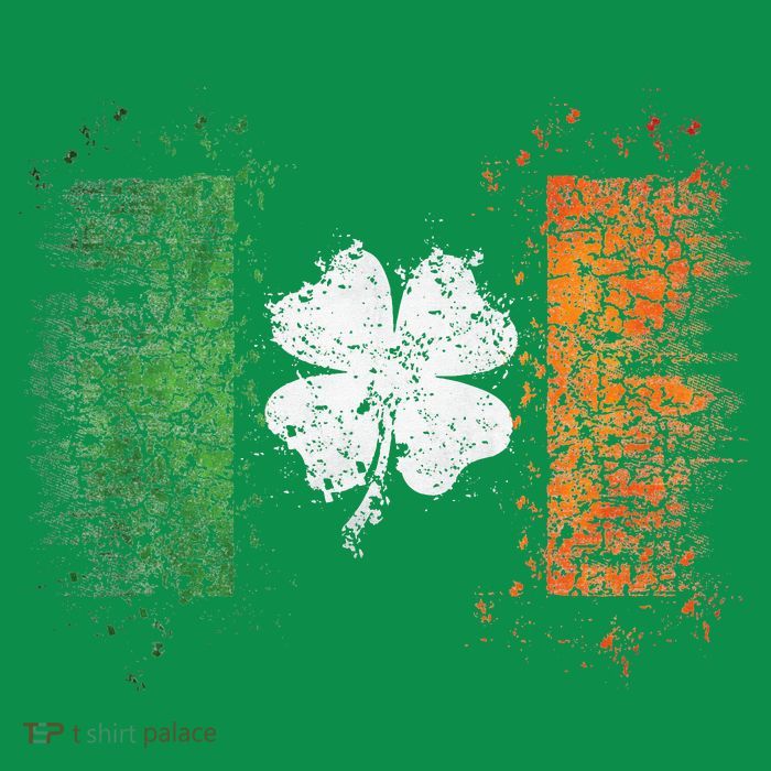 Irish Flag Distressed Shamrock ST Patrick's Day Poster