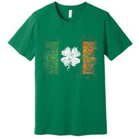 Irish Flag Distressed Shamrock ST Patrick's Day Premium T-Shirt