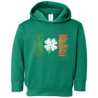 Irish Flag Distressed Shamrock ST Patrick's Day Toddler Hoodie