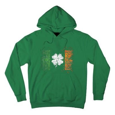 Irish Flag Distressed Shamrock ST Patrick's Day Tall Hoodie