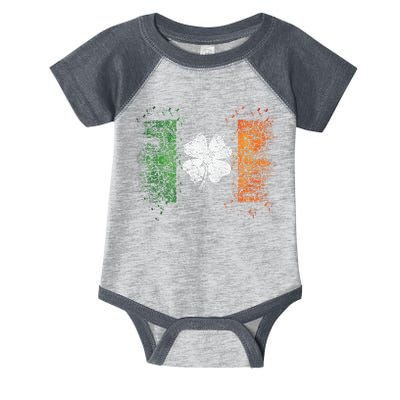 Irish Flag Distressed Shamrock ST Patrick's Day Infant Baby Jersey Bodysuit