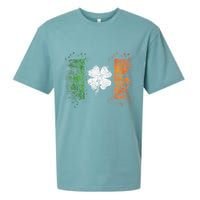 Irish Flag Distressed Shamrock ST Patrick's Day Sueded Cloud Jersey T-Shirt