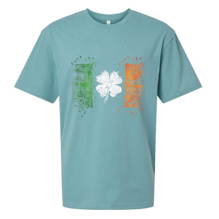 Irish Flag Distressed Shamrock ST Patrick's Day Sueded Cloud Jersey T-Shirt