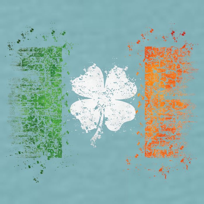 Irish Flag Distressed Shamrock ST Patrick's Day Sueded Cloud Jersey T-Shirt