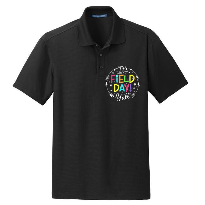 Its Field Day Y'all Teacher Student Dry Zone Grid Polo