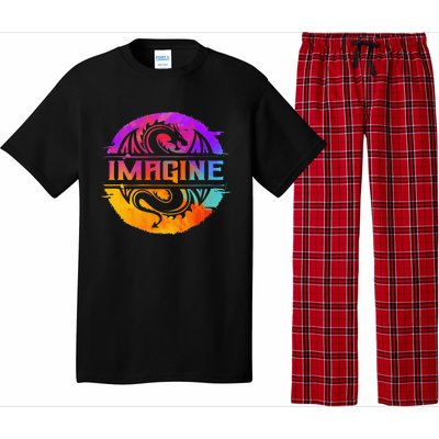 Imagine Fantasy Dragon Retro Tribal animal Pajama Set