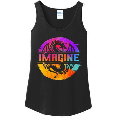 Imagine Fantasy Dragon Retro Tribal animal Ladies Essential Tank