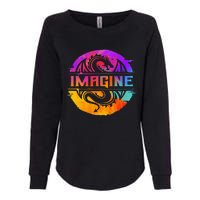 Imagine Fantasy Dragon Retro Tribal animal Womens California Wash Sweatshirt