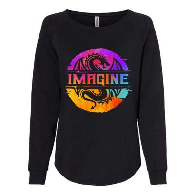 Imagine Fantasy Dragon Retro Tribal animal Womens California Wash Sweatshirt