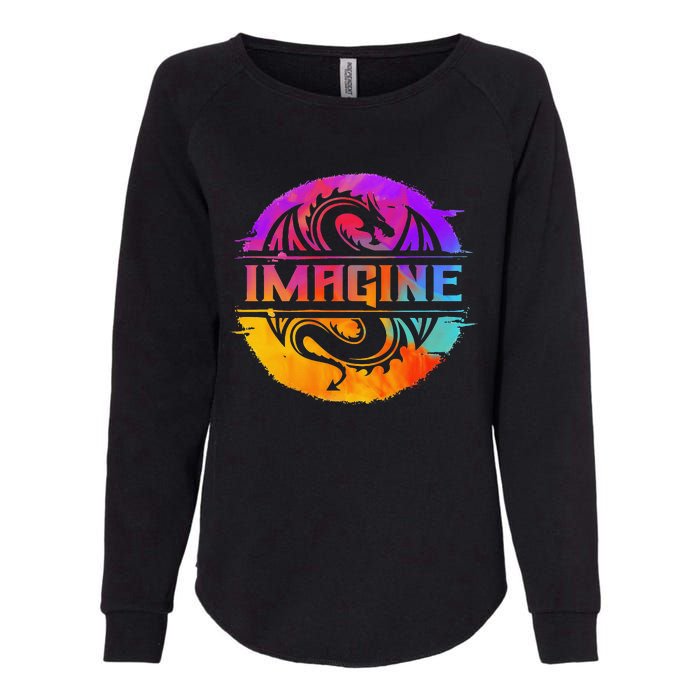 Imagine Fantasy Dragon Retro Tribal animal Womens California Wash Sweatshirt