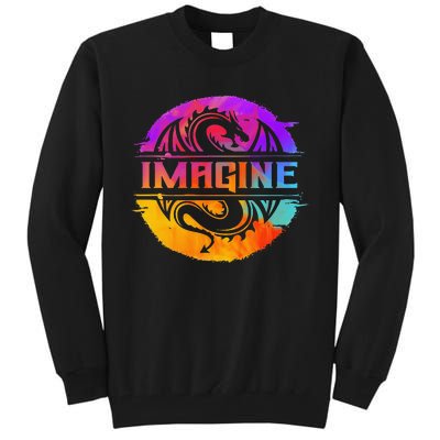 Imagine Fantasy Dragon Retro Tribal animal Tall Sweatshirt