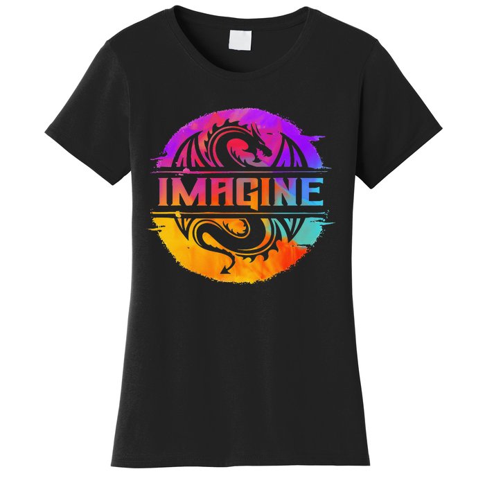 Imagine Fantasy Dragon Retro Tribal animal Women's T-Shirt