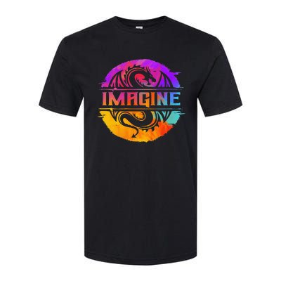 Imagine Fantasy Dragon Retro Tribal animal Softstyle® CVC T-Shirt