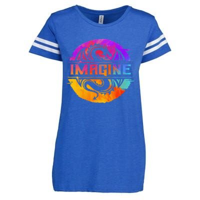 Imagine Fantasy Dragon Retro Tribal animal Enza Ladies Jersey Football T-Shirt