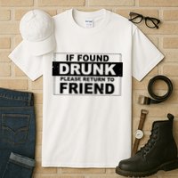 If Found Drunk Please Return To Friend Tall T-Shirt