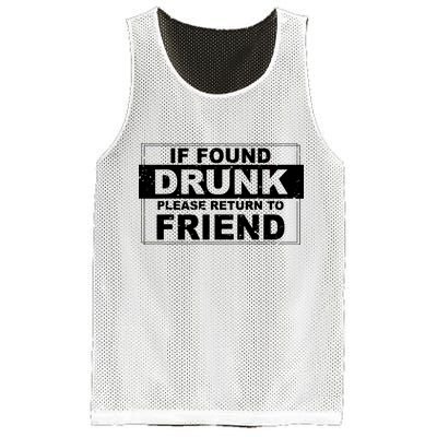 If Found Drunk Please Return To Friend Mesh Reversible Basketball Jersey Tank