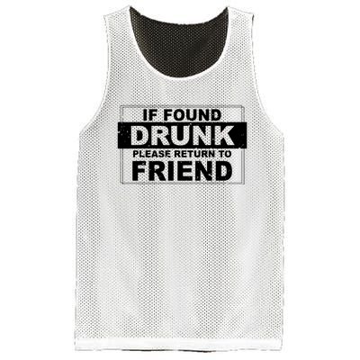 If Found Drunk Please Return To Friend Mesh Reversible Basketball Jersey Tank