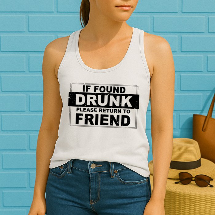 If Found Drunk Please Return To Friend Womens Tank Top