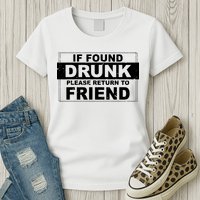 If Found Drunk Please Return To Friend Womens T-Shirt