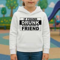 If Found Drunk Please Return To Friend Kids Hoodie
