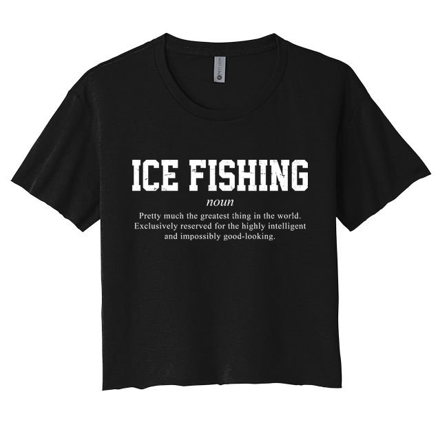 Ice Fishing Definition Funny Gift Crop Top