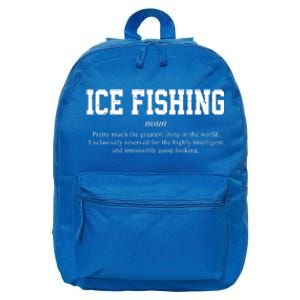 Ice Fishing Definition Funny Gift 16 in Basic Backpack