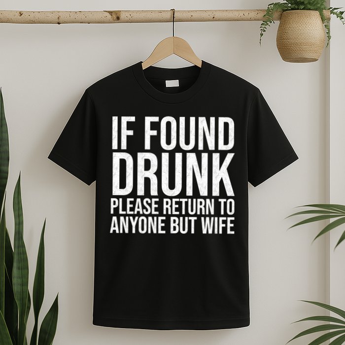 If Found Drunk Please Return To Anyone But Wife Funny T-Shirt